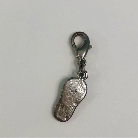 flip flop charm blue pink and clear stones lobster hook dangle charm - Picture 2 of 3